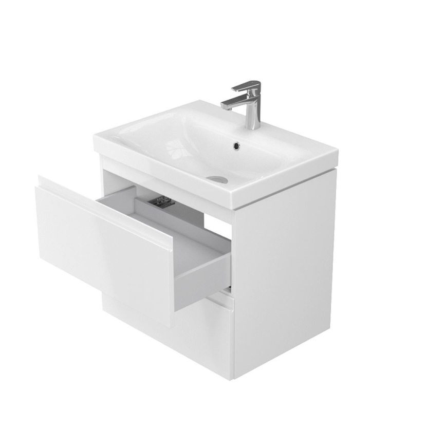 Cersanit S929-010 - Hanging badrum basin skåp MEDDIE 57x59,5 cm glänsande vit