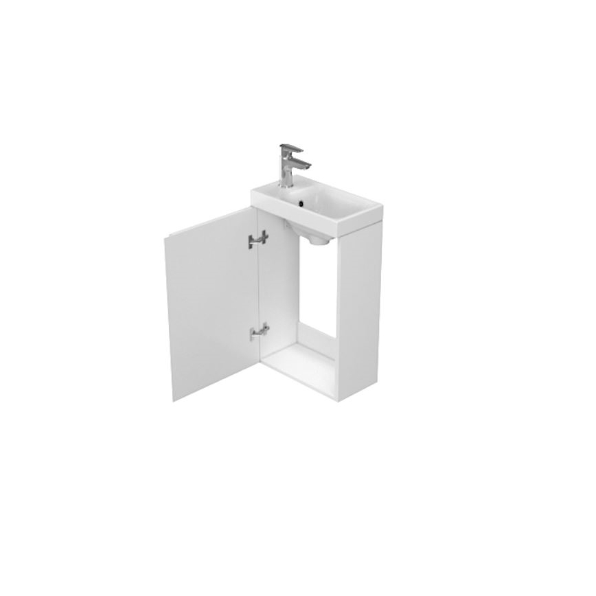 Cersanit S929-014 - Tvättställsskåp för badrum MEDDIE 59x39 cm glänsande vit