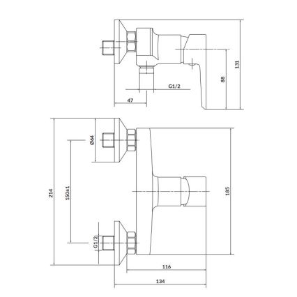 Cersanit S951-034 - Dushkran MILLE svart/skinande krom
