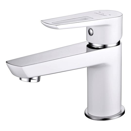Cersanit S951-047 - Kran till handfat MILLE 13,4 cm vit + avlopp