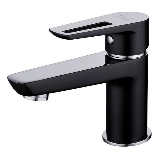 Cersanit S951-048 - Kran till handfat MILLE 13,4 cm svart + avlopp