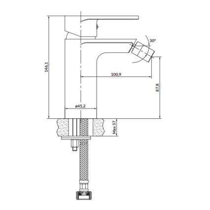 Cersanit S951-317 - Kran till bidé CREA nickel