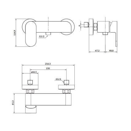 Cersanit S951-319 - Dushkran CREA skinande krom