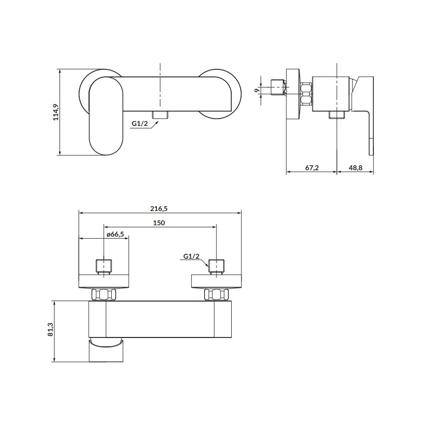 Cersanit S951-321 - Dushkran CREA svart