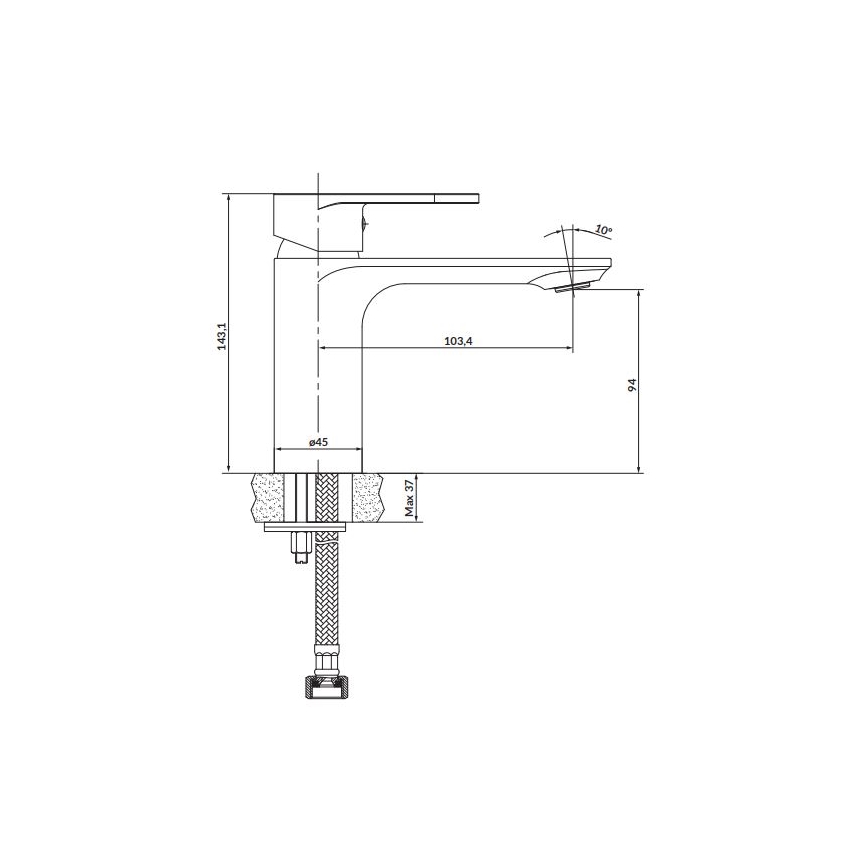 Cersanit S951-328 - Kran till handfat CREA 14,3 cm skinande krom