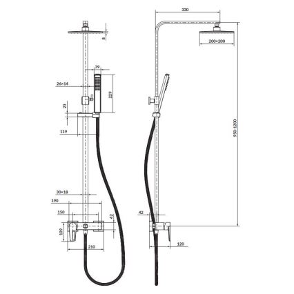 Cersanit S951-339 - Dusch set MILLE skinande krom