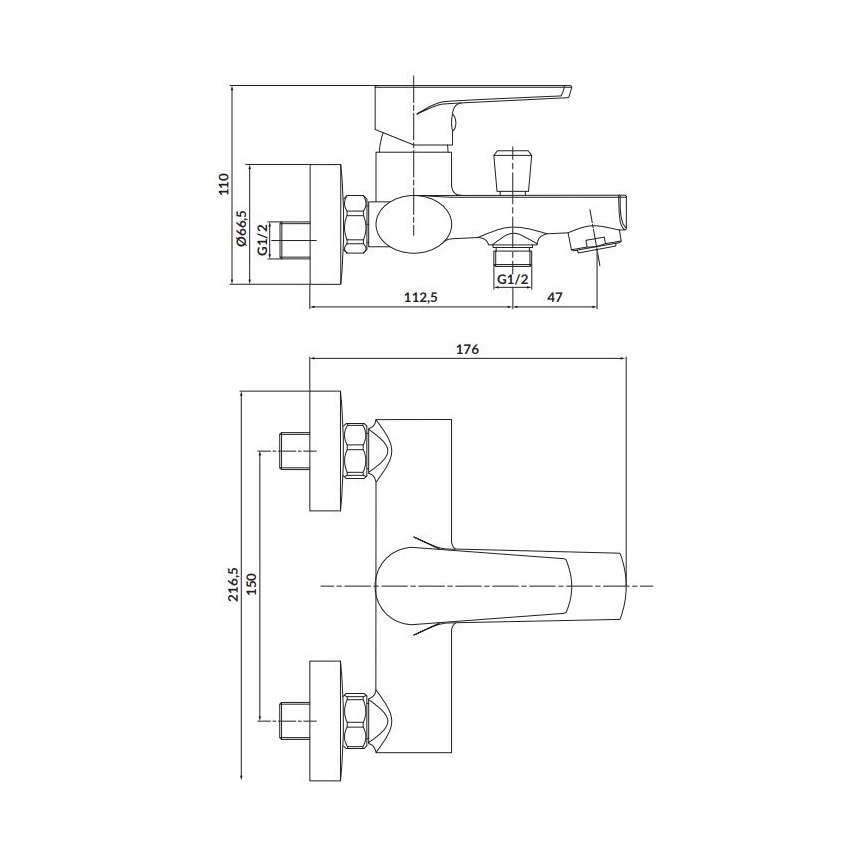 Cersanit S951-346 - Kran till badkar MODUO skinande krom