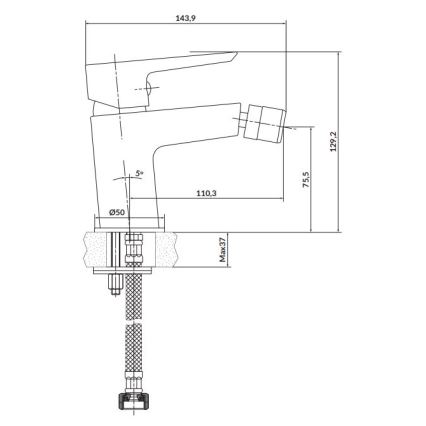 Cersanit S951-347 - Kran till bidé MILLE skinande krom