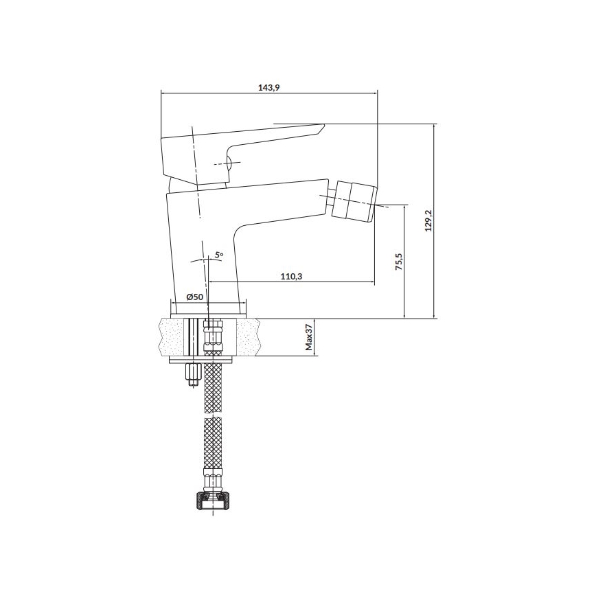 Cersanit S951-348 - Kran till bidé MILLE vit