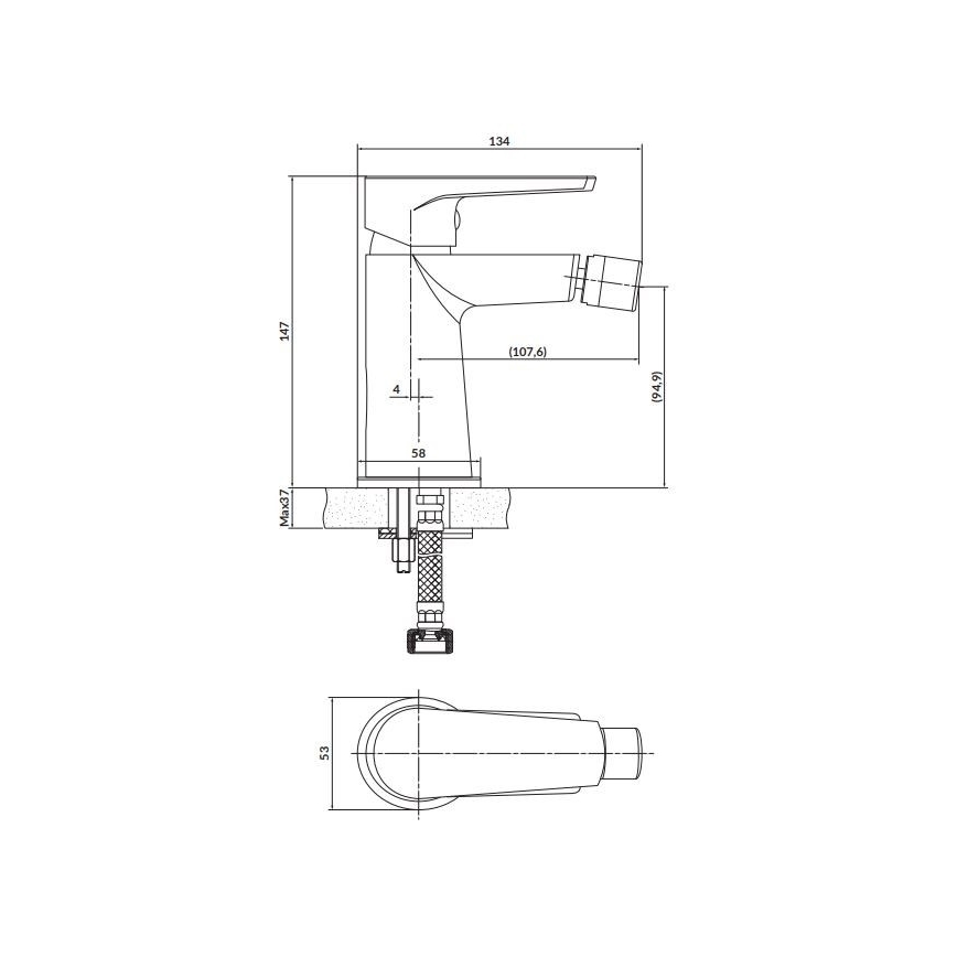 Cersanit S951-351 - Kran till bidé MODUO skinande krom