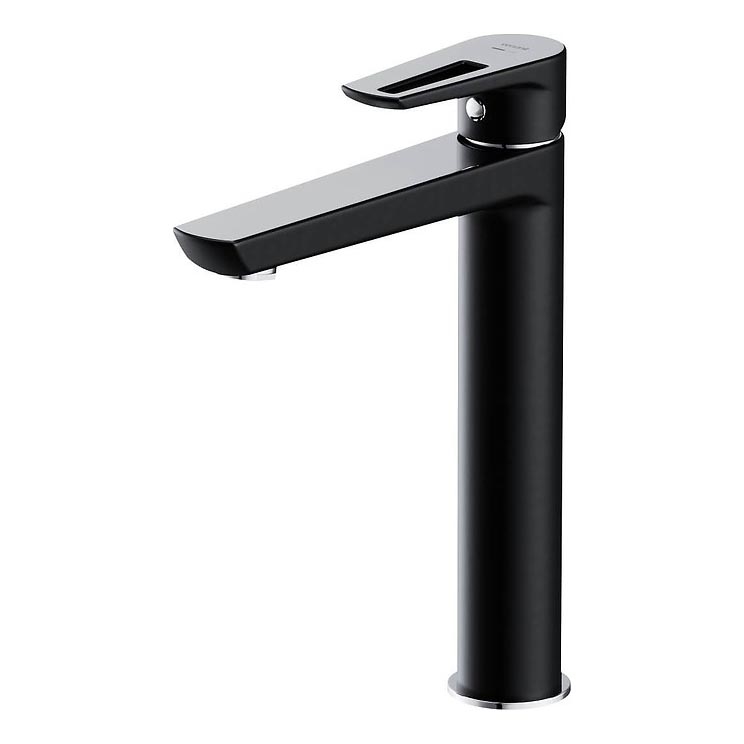Cersanit S951-356 - Kran till handfat MILLE 27 cm svart + avlopp