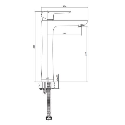 Cersanit S951-360 - Kran till handfat CITY 26,6 cm skinande krom