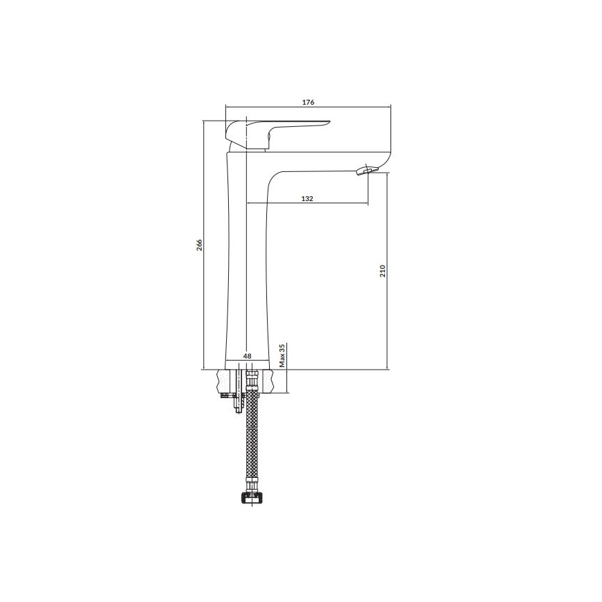 Cersanit S951-360 - Kran till handfat CITY 26,6 cm skinande krom