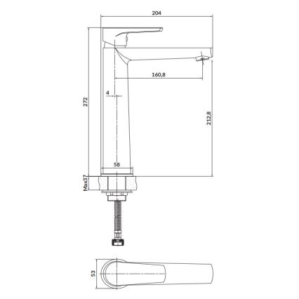 Cersanit S951-363 - Kran till handfat MODUO 27,2 cm skinande krom