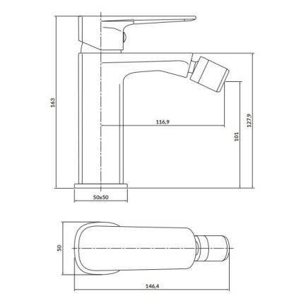 Cersanit S951-380 - Kran till bidé LARGA skinande krom