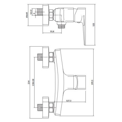 Cersanit S951-383 - Dushkran LARGA skinande krom