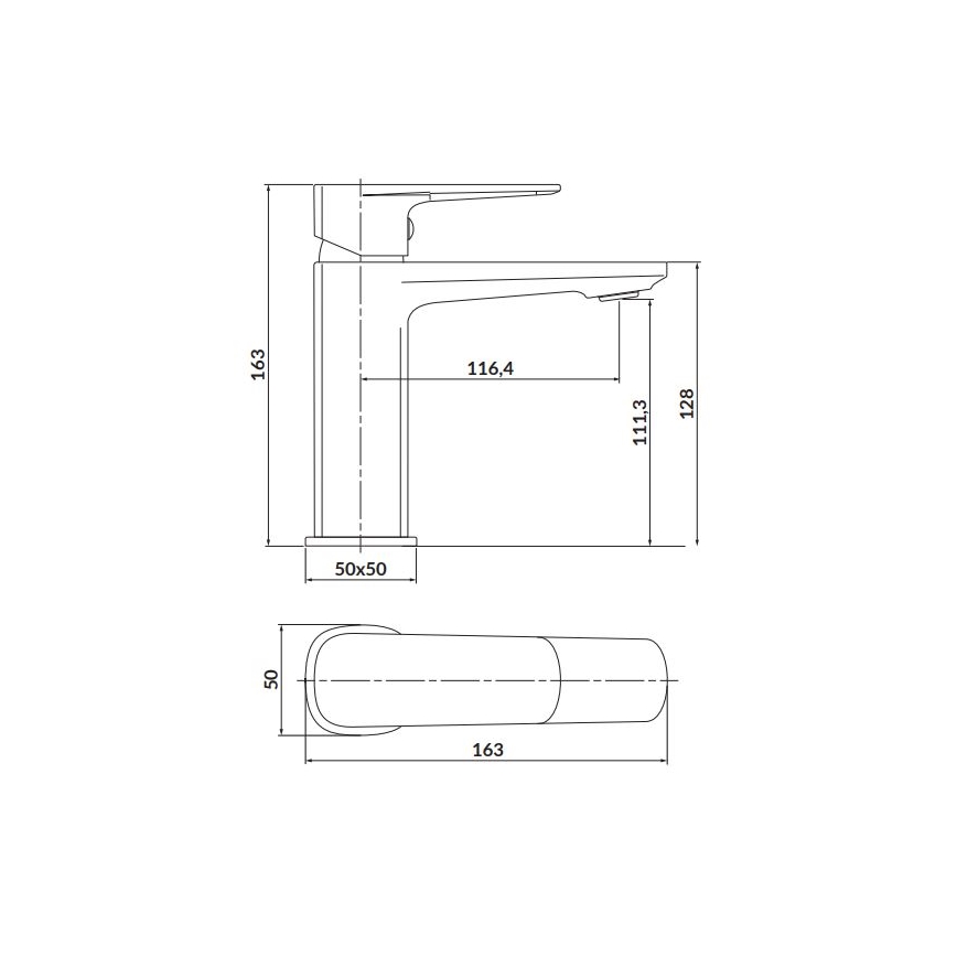 Cersanit S951-388 - Kran till handfat LARGA 16,3 cm skinande krom
