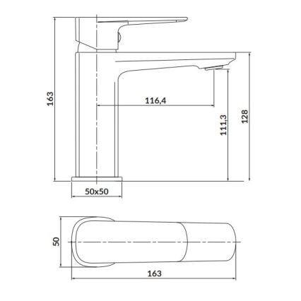 Cersanit S951-389 - Kran till handfat LARGA 16,3 cm guld