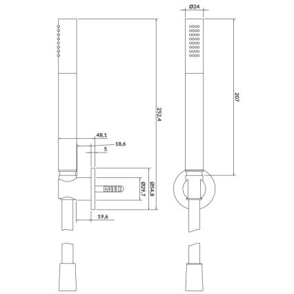 Cersanit S951-410 - Dusch set LARGA matt guld