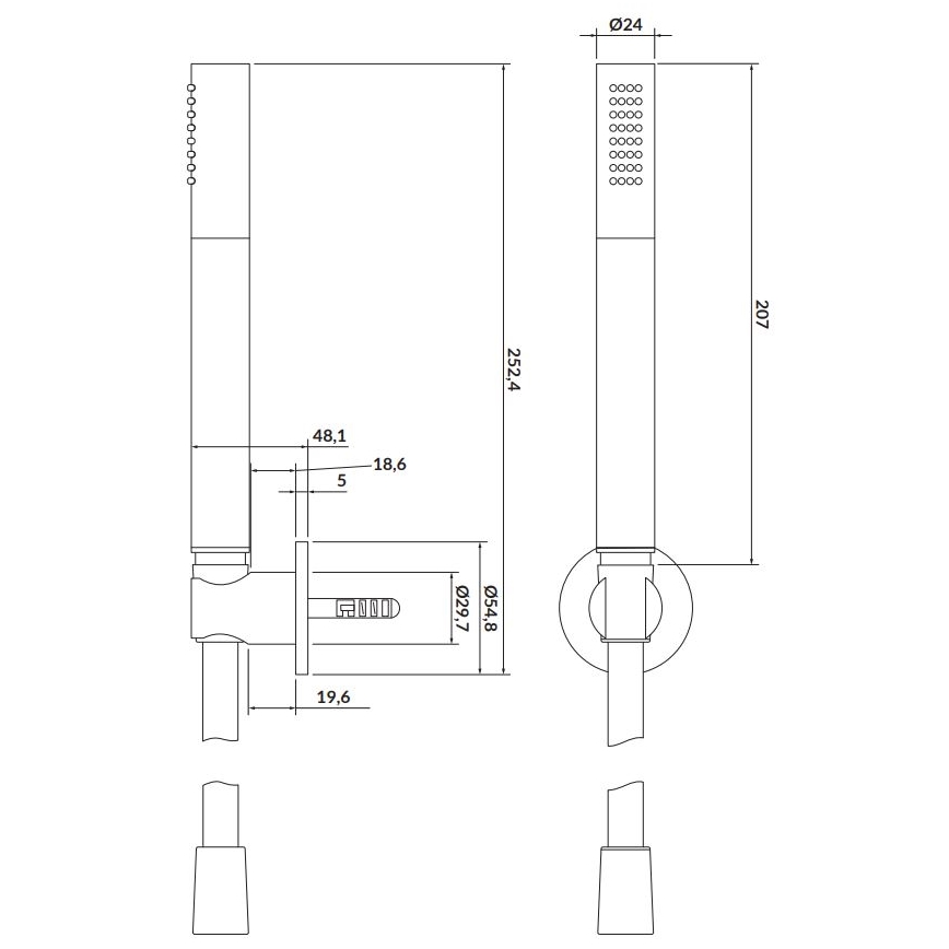 Cersanit S951-410 - Dusch set LARGA matt guld