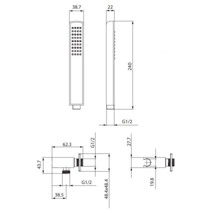 Cersanit S951-522 - Dusch set MILLE skinande krom