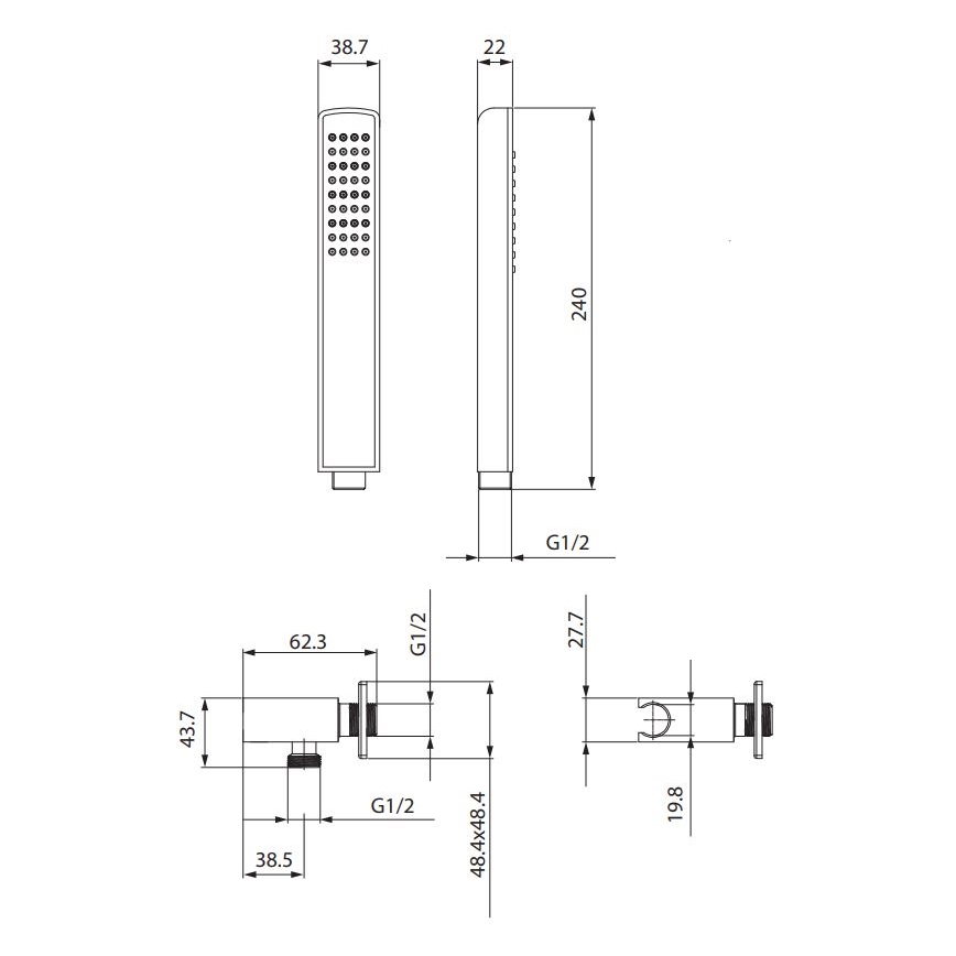 Cersanit S951-522 - Dusch set MILLE skinande krom