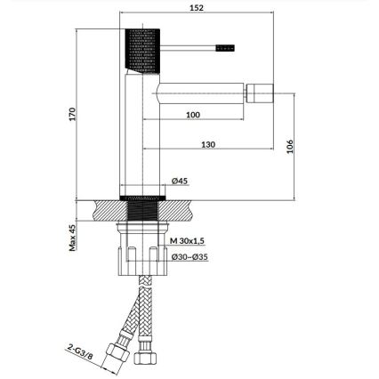 Cersanit S951-574 - Kran till bidé ZEN skinande krom