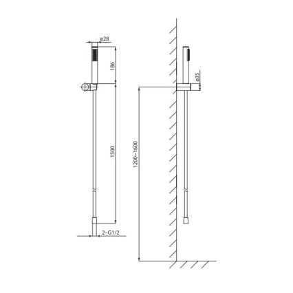 Cersanit S951-618 - Dusch set ZEN svart