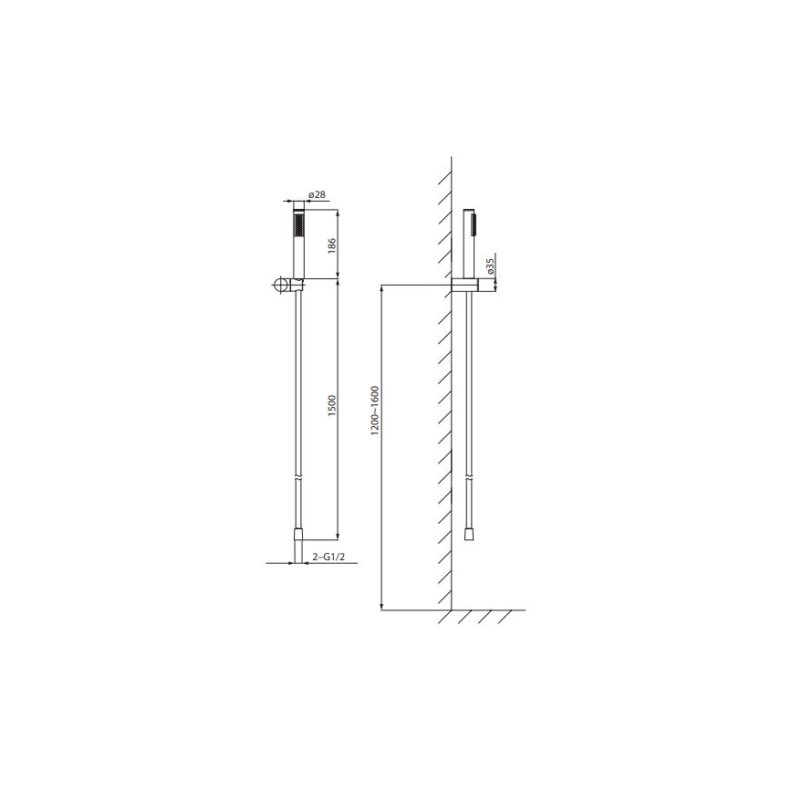 Cersanit S951-618 - Dusch set ZEN svart