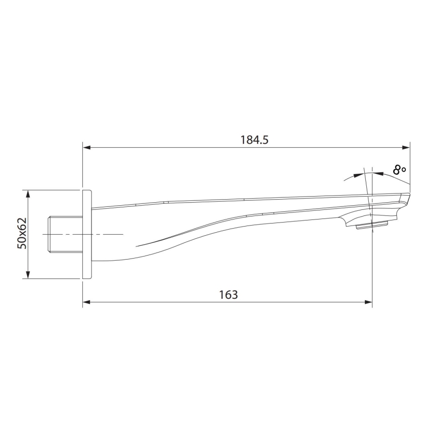 Cersanit S951-706 - Utloppspip för infällnad installation LARGA blank krom