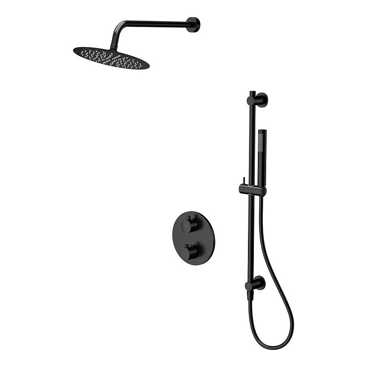 Cersanit S952-033 - Dusch set med termostatisk dold kran ZEN svart