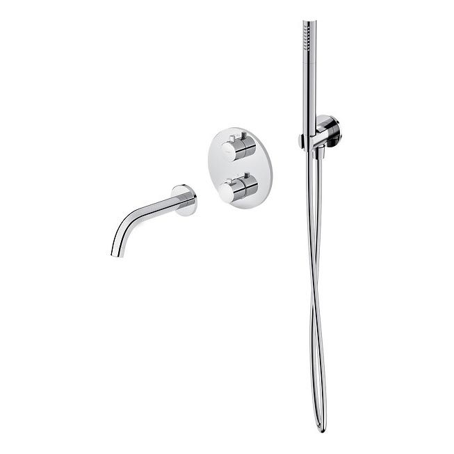 Cersanit S952-034 - Badset med termostatisk dold kran ZEN skinande krom