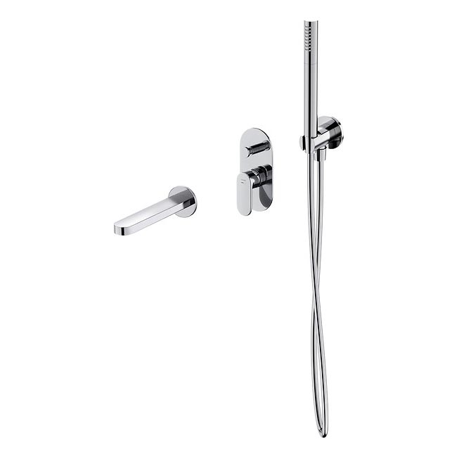 Cersanit S952-035 - Badkarsset med inbyggd CREA blandare i blank krom