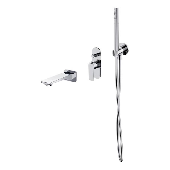 Cersanit S952-036 - Badkarsset med inbyggd blandare CITY blank krom