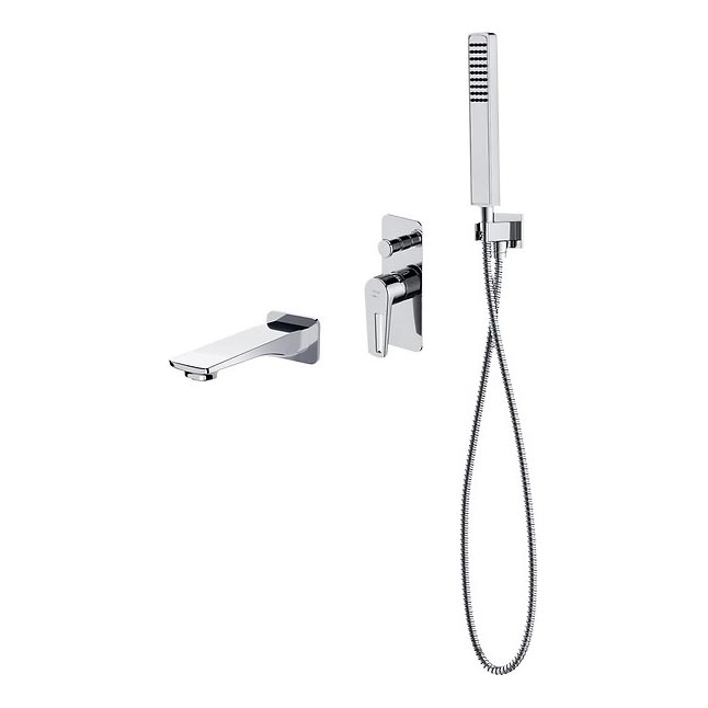 Cersanit S952-037 - Badkarsset med inbyggd MILLE blandare i blank krom