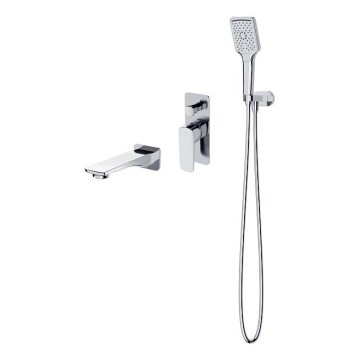 Cersanit S952-039 - Badkarsset med inbyggd blandare LARGA i blank krom