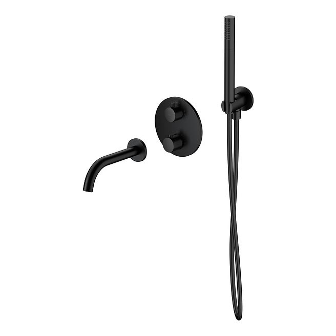 Cersanit S952-041 - Badset med termostatisk dold kran ZEN svart