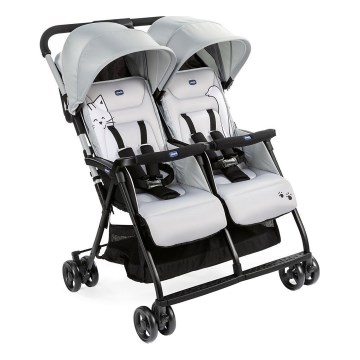 Chicco - barnvagnar för tvillingar OHLALA TWIN Silver Katt silver