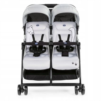 Chicco - barnvagnar för tvillingar OHLALA TWIN Silver Katt silver