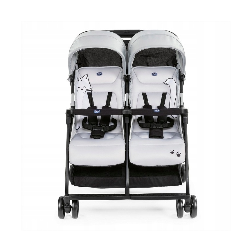 Chicco - barnvagnar för tvillingar OHLALA TWIN Silver Katt silver
