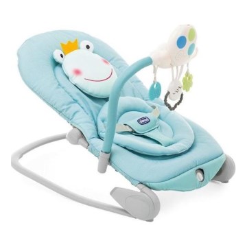 Chicco - Barnvibrerande liggstol med melodi BALLOON Froggy blå