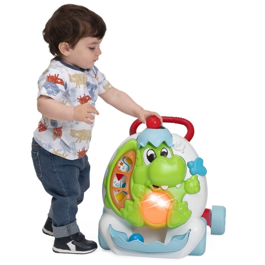 Chicco - Gåstol med aktiviteter och ljud 2-i-1 DINO 2xAA