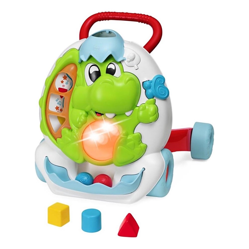Chicco - Lära-gå-stol med aktiviteter och zvukem 2i1 DINO 2xAA