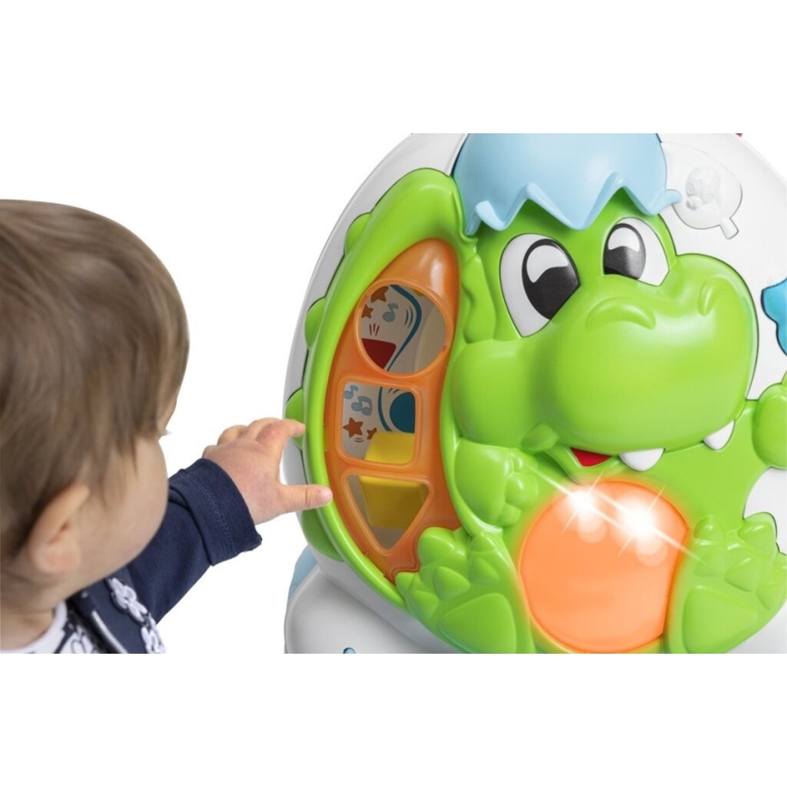 Chicco - Lära-gå-stol med aktiviteter och zvukem 2i1 DINO 2xAA