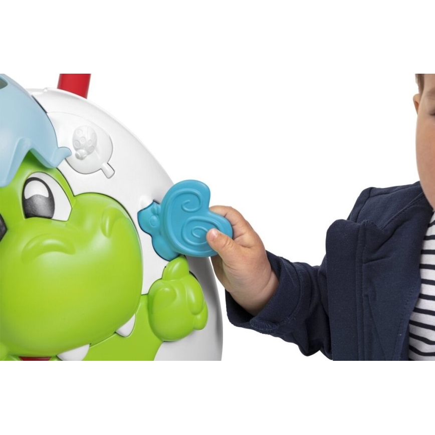 Chicco - Lära-gå-stol med aktiviteter och zvukem 2i1 DINO 2xAA