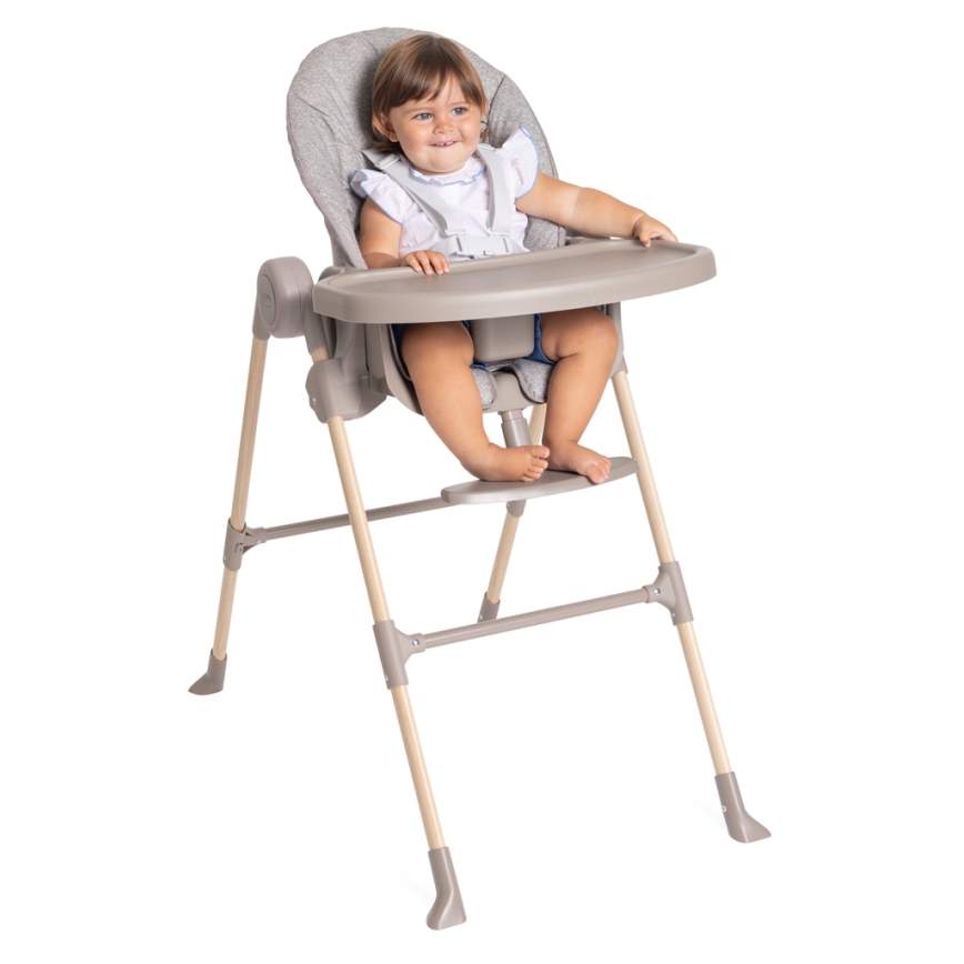 Chicco - Matstol för barn Polly Essential - grå/brun