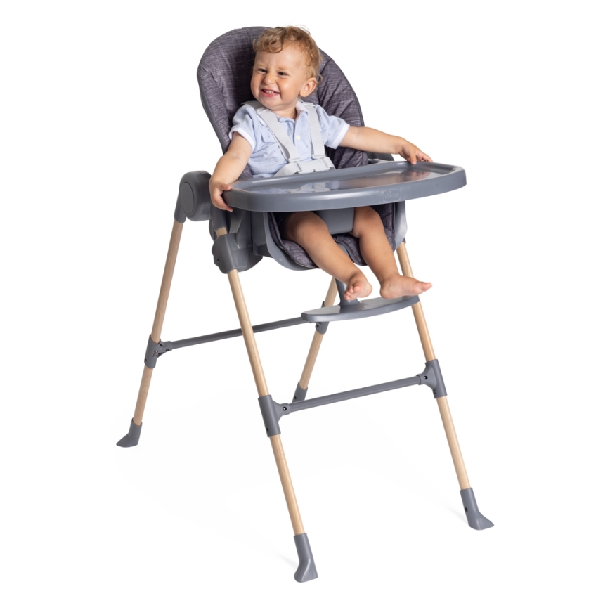Chicco - Matstol för barn Polly Essential - grå