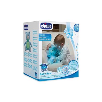 Chicco - Projektor med melodi BABY BEAR 3xAAA blå