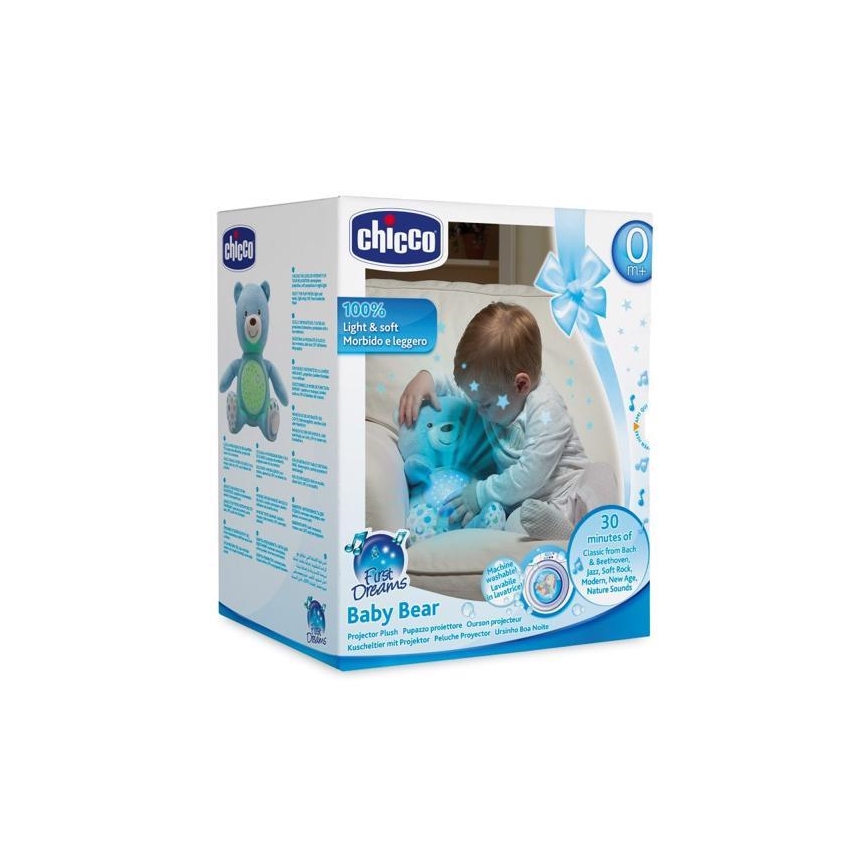 Chicco - Projektor med melodi BABY BEAR 3xAAA blå