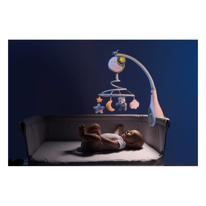 Chicco - Spjälsäng mobil med musik 3i1 NEXT2DREAMS 3xAA blå